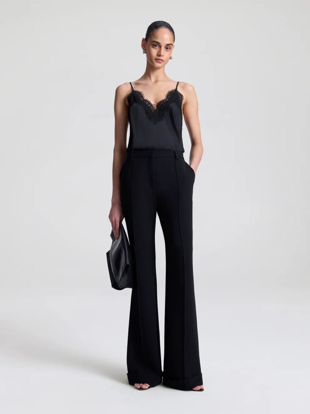 A.L.C. Black Boot-Cut High-Waist Trousers